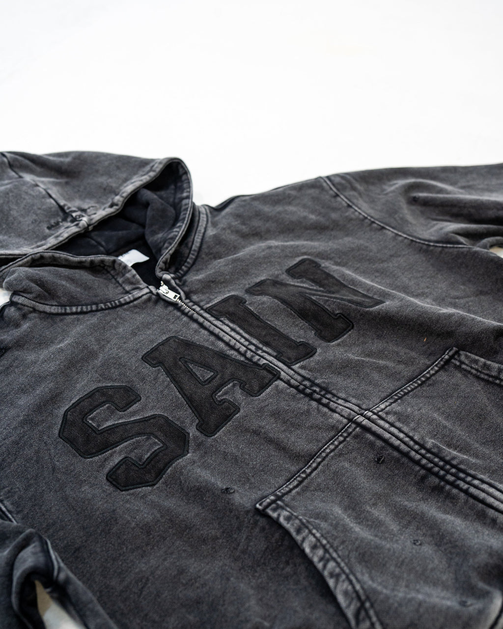 SAIN001 HEAVYWEIGHT ZIPUP (CHARCOAL)