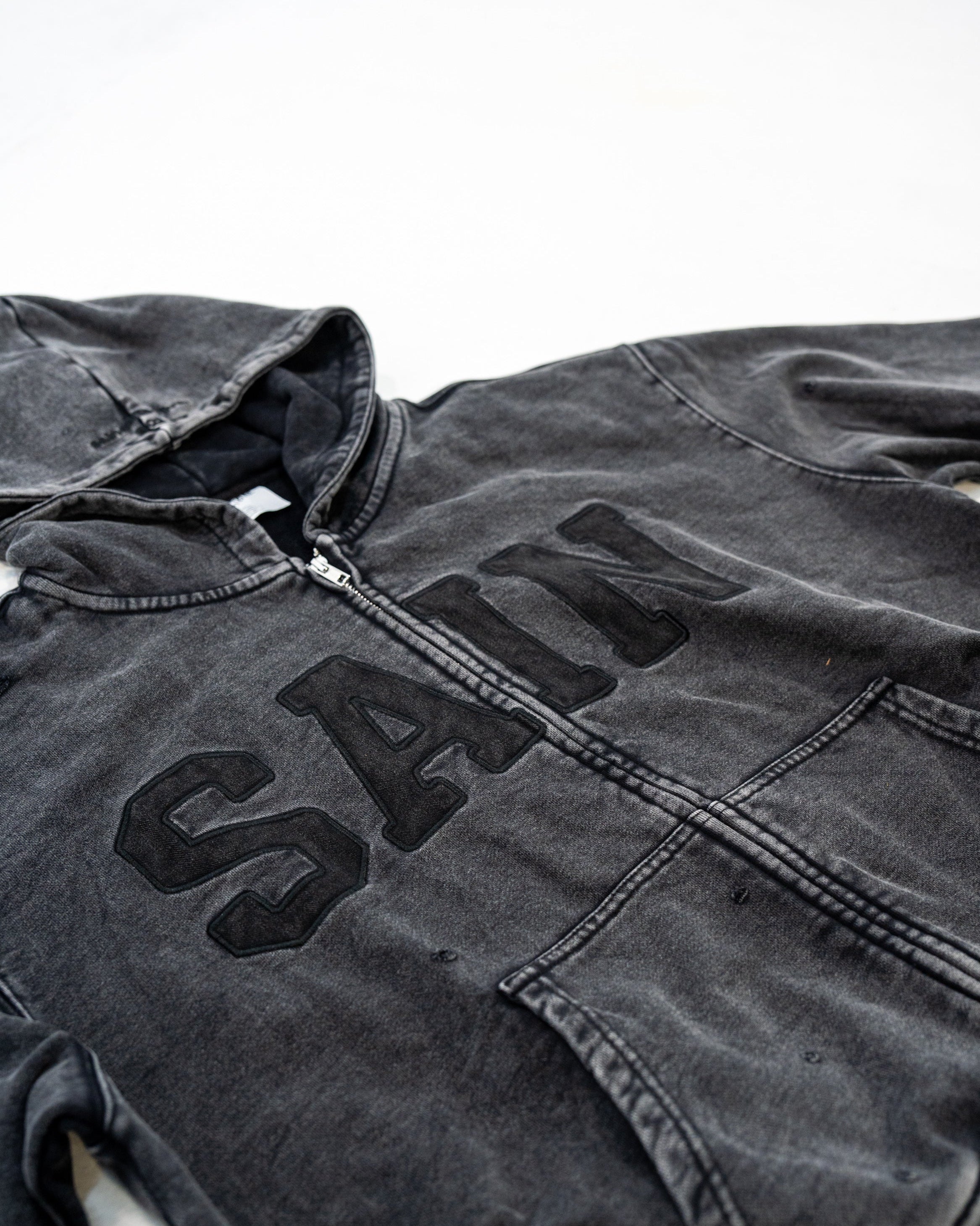 SAIN001 HEAVYWEIGHT ZIPUP (CHARCOAL)